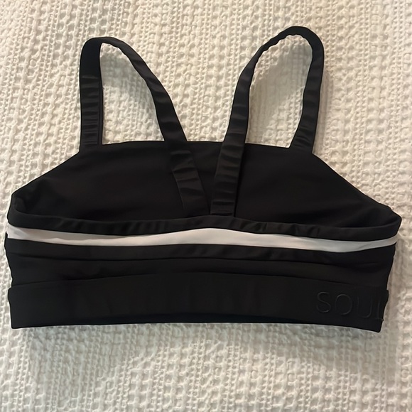 SOUL by SoulCycle With the Band Sports Bra Tuxedo Stripe Sports Bra Size Small - Picture 2 of 6